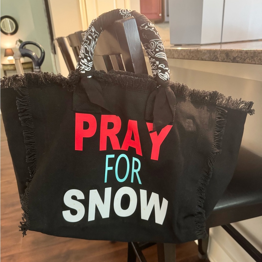 Hip Chick Canvas Tote Bag Pray for Snow. Sold out. Rare.